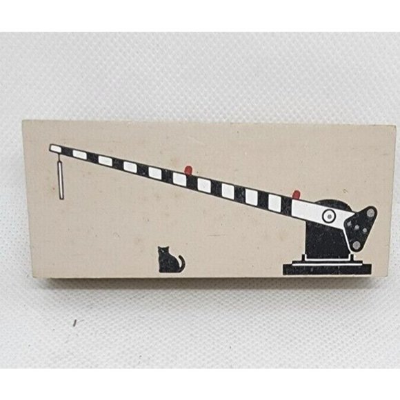 Vintage The Cats Meow Village Lionel Operating Crossing Gate Wood Shelf Sitter - Picture 1 of 9